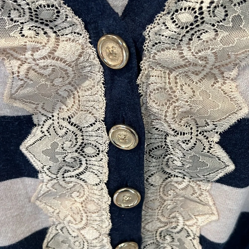 Charlotte Tarntola striped lace cardigan - Picture 3 of 6